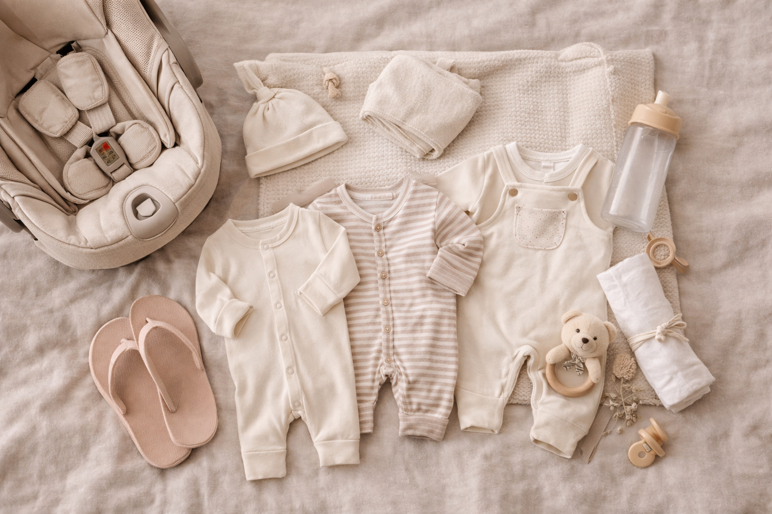 Newborn hospital bag essentials and coming home outfit